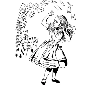 Alice csodaország kártyák matrica - TenStickers
