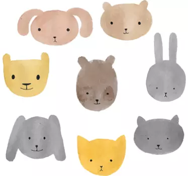 állatkölykök fal matrica - TenStickers