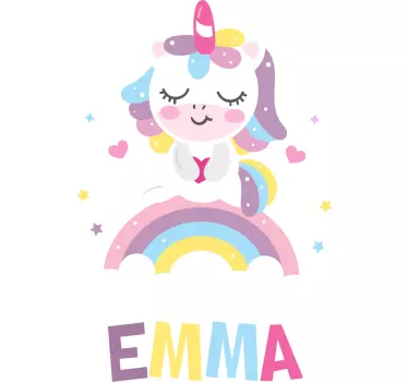 Alvó egyszarvú személyre szabott matrica - TenStickers