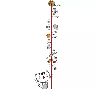 Aranyos macska magasság diagram fal matrica - TenStickers