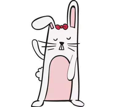 Aranyos nyúl ajtó matrica - TenStickers