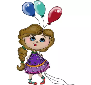 Ballon lány dekoratív fal matrica - TenStickers
