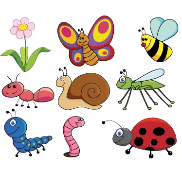 Barátságos rovarok falmatrica - TenStickers