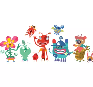 Barátságos szörnyek gyerekek matrica - TenStickers