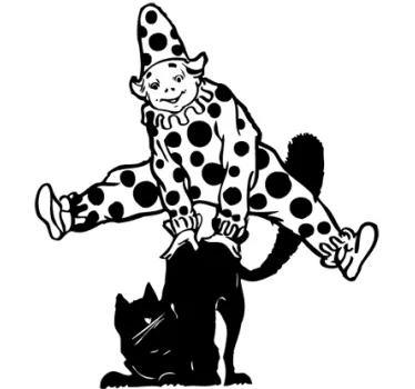 Bohóc ugráló macska fal matrica - TenStickers