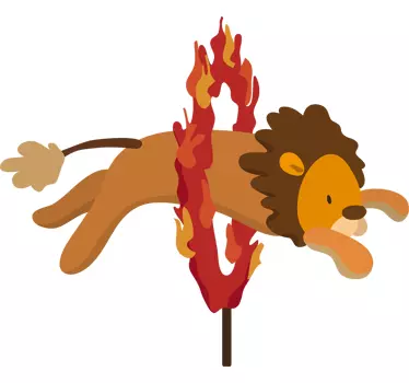 Cirkuszi tűz oroszlán fal matrica - TenStickers