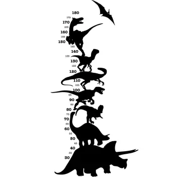 Dinoszaurusz magasság diagram matrica - TenStickers