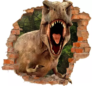 Dinoszaurusz trompe l'oeil falmatrica - TenStickers