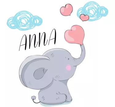 Elefánt névfordításokkal illusztráció matrica - TenStickers