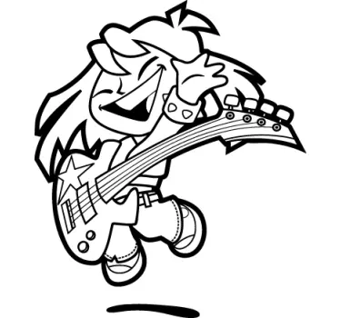 Fiatal basszusgitáros gyerekek matrica - TenStickers