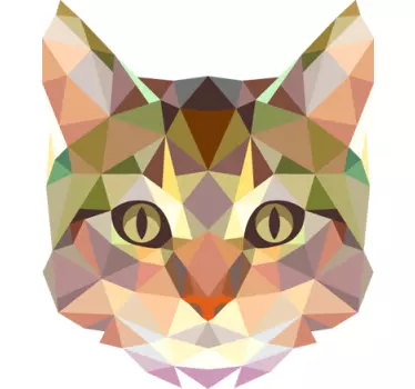 Geometrikus macska arc fal matrica - TenStickers