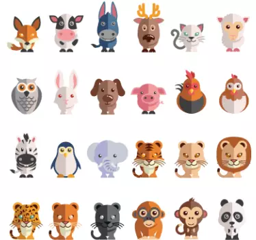 Gyerekek állat matrica gyűjtemény - TenStickers