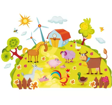 Gyerekek farm bolygó fal matrica - TenStickers