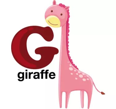 Gyerekek g betű zsiráf matrica - TenStickers