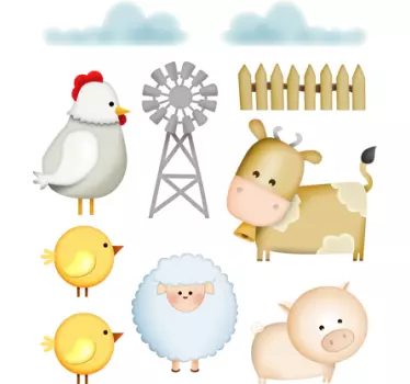 Gyerekek haszonállatok matrica gyűjtemény - TenStickers