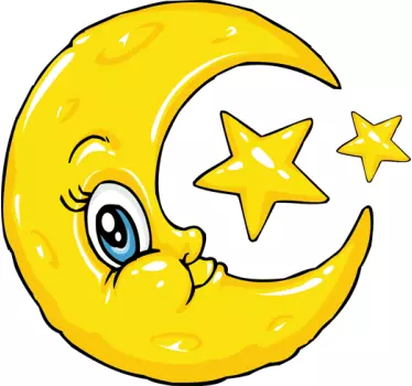 Gyerekek hold és csillag hálószoba matrica - TenStickers