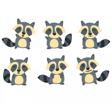 Gyerekek mosómedve kifejezések matrica - TenStickers