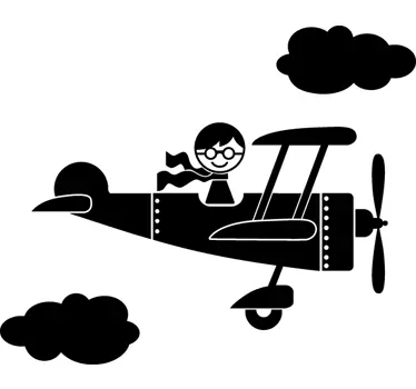Gyerekek pilóta fali matrica - TenStickers