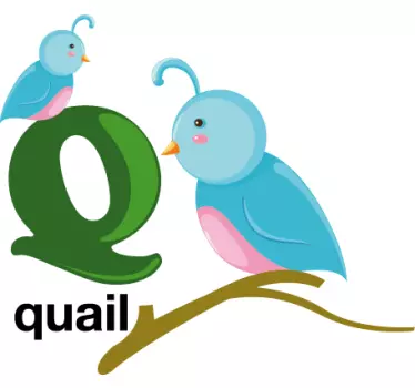 Gyerekek q betű matrica - TenStickers