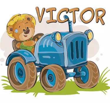 Gyermek traktor testreszabható matrica - TenStickers