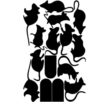 Gyűjtemény egér matrica otthoni fal matrica - TenStickers