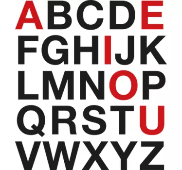 Helvét ábécé szöveges falmatrica - TenStickers
