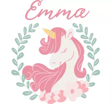 Hercegnő egyszarvú névvel mese falmatrica - TenStickers