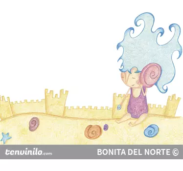Homokvárak a tengerparton matrica - TenStickers