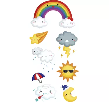 Időjárás matricák illusztráció fali art matrica - TenStickers