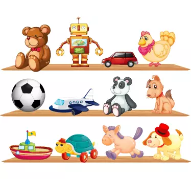 Játékok és polcok gyerek matrica - TenStickers