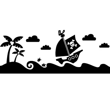 Kalózhajó gyerekek matrica - TenStickers