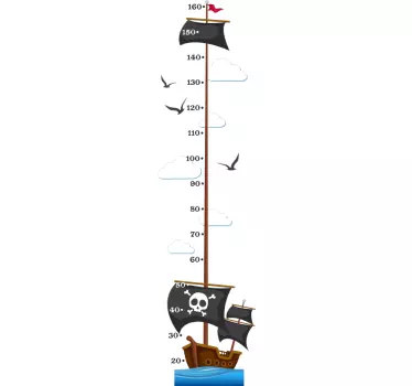 Kalózhajó magasság diagram fal matrica - TenStickers