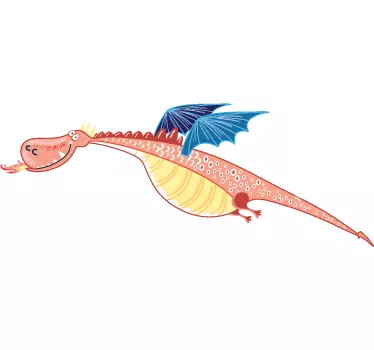 Kék szárnyas sárkány falmatrica - TenStickers