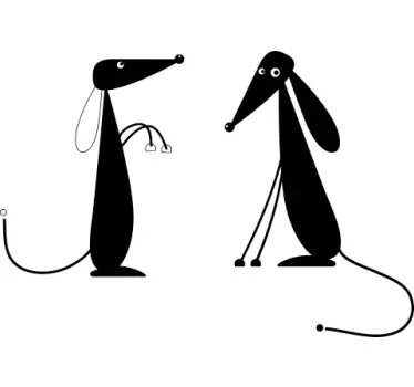 Két aranyos tacskó fal matrica - TenStickers
