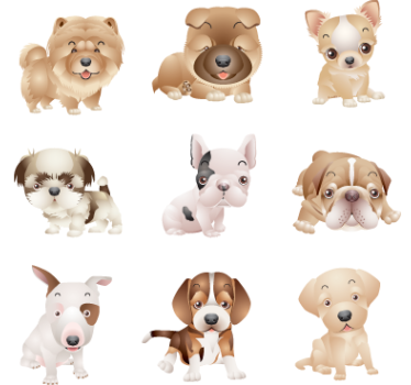 Kölyökkutya matrica gyűjtemény - TenStickers