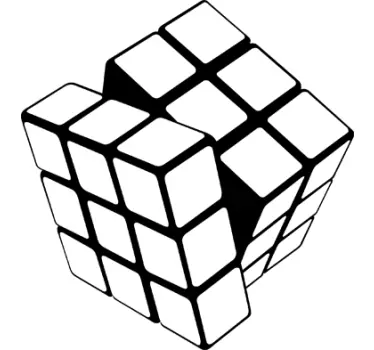 Monokróm rubik kocka matrica - TenStickers