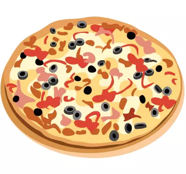 Olíva hús pizza matrica - TenStickers