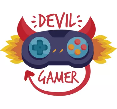 ördög gamer videojáték fal matrica - TenStickers