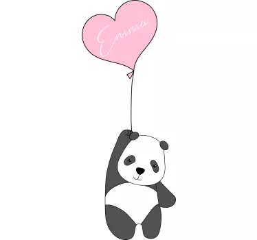 Panda ballonra szabott matricával - TenStickers