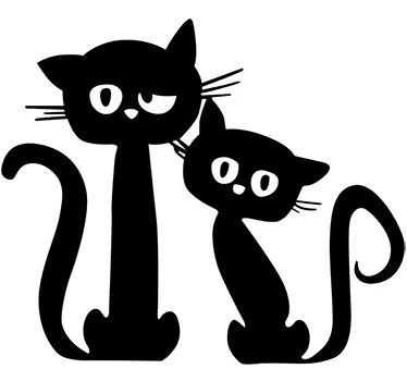 Pár fekete macska falmatrica - TenStickers