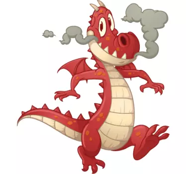 Piros sárkány gyerekek matrica - TenStickers