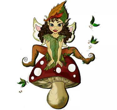 Pixie egy gomba matricán - TenStickers