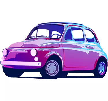 Retro fiat 500 matrica - TenStickers