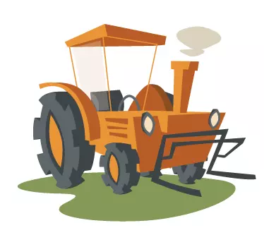 Sárga traktor matrica - TenStickers