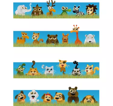 Szafari állatok egyesített falmatrica - TenStickers