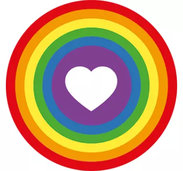 Szivárvány kör falmatrica - TenStickers