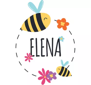 Tavaszi egyedi név illusztráció fal művészeti üveg - TenStickers