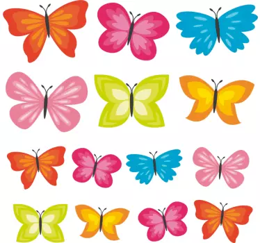 Tavaszi pillangók matrica - TenStickers