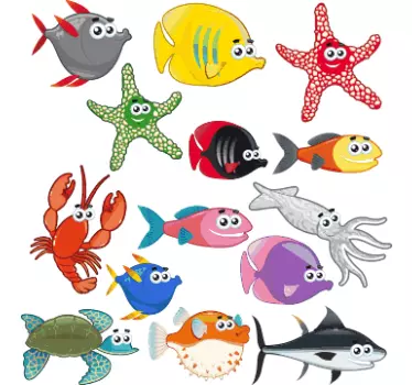 Tengeri lények gyerek matricák - TenStickers