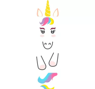 Varázslatos egyszarvú ajtó matrica - TenStickers